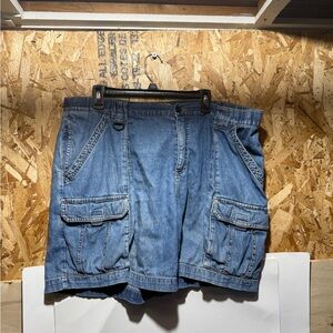 VTG 90s Columbia Sportswear Multi Pocket Cargo Denim Fishing Shorts XL